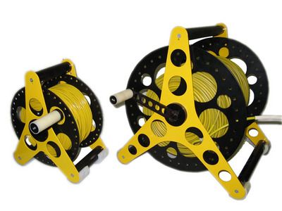 Aluminum hand reel with sliding contact (500 m, 6 mm),鋁制手動絞車
